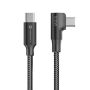 Cable USB C to USB C F-Energy QC4.0 PD 3A 60W Cafule 90° 1,2 m CC-1Deg black