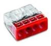 Aksesuāri datoru/planšetes&nbsp;-&nbsp;wago 2273-204 Compact Push-Wire Connector 4-way 0.5–2.5 mm² Red&nbsp;
