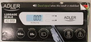 -&nbsp;Adler SALE OUT. Travel Luggage Scale | AD 8191 | Maximum weight  capacity  50 kg | Accuracy 10 g | Grey | DAMAGED PACKAGING