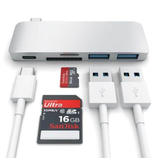 - SATECHI USB-C Passtrough Hub Space Gray pelēks