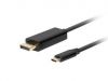 Аксессуары компютера/планшеты - Lanberg 
 
 USB-C to DisplayPort Cable, 0.5 m 4K / 60Hz, Black melns 