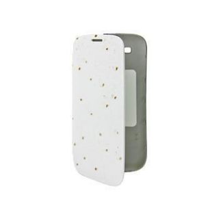 Samsung Anymode Leather Flip Case for Galaxy SIII white balts