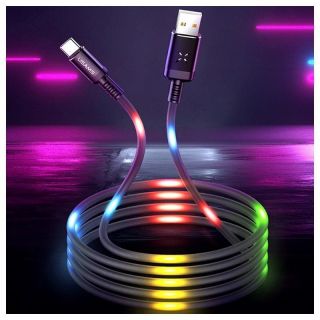 - Data Cable Type C Voice Control LED SJ287 Black melns