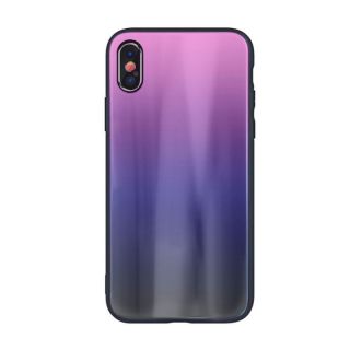 - ILike Apple iPhone XR Aurora Glass case Pink-Black