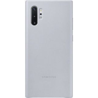 Samsung Galaxy Note 10+ Leather Cover case Gray pelēks