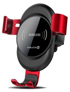 Evelatus Gravity Car Holder with Wireless Charger WCH02 Red sarkans