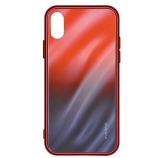 Evelatus Galaxy A10 Water Ripple Gradient Color Anti-Explosion Tempered Glass Case Gradient Red-Black