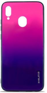 Evelatus Galaxy A40 Water Ripple Gradient Color Anti-Explosion Tempered Glass Case Gradient Pink-Purple