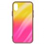 Evelatus Evelatus Samsung A40 Water Ripple Gradient Color Anti-Explosion Tempered Glass Case Gradient Yellow-Pink