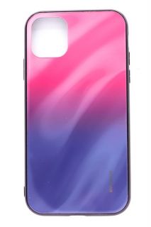 Evelatus iPhone 11 Water Ripple Gradient Color Anti-Explosion Tempered Glass Case Gradient Pink-Purple