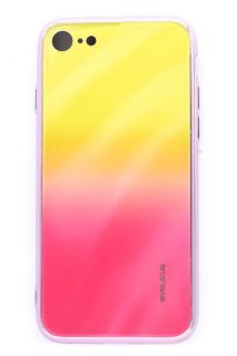 Evelatus iPhone 7 / 8 / SE2020 / SE2022 Water Ripple Gradient Color Anti-Explosion Tempered Glass Case Gradient Yellow-Pink