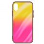 Evelatus Xiaomi Redmi Note 8  /  Redmi Note 8 2021 Water Ripple Full Color Electroplating Tempered Glass Gradient Yellow-Pink