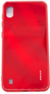 Evelatus Galaxy A10 Water Ripple Full Color Electroplating Tempered Glass Case Red sarkans