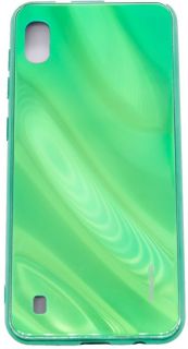 Evelatus Galaxy A10 Water Ripple Full Color Electroplating Tempered Glass Case Green zaļš