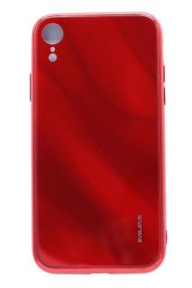 Evelatus Evelatus Apple iPhone XR Water Ripple Full Color Electroplating Tempered Glass Case Red