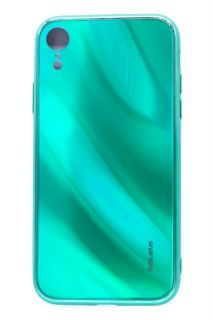 Evelatus Evelatus Apple iPhone XR Water Ripple Full Color Electroplating Tempered Glass Case Green