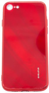 Evelatus iPhone 7 / 8 / SE2020 / SE2022 Water Ripple Full Color Electroplating Tempered Glass Case Red sarkans