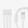 - Recci Delicate RCS-H120 3 in 1 Micro USB + 2 x Lightning Fast Charging 1,2 m White balts