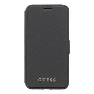 GUESS iPhone XR Leather Book Case Iridescent Black melns
