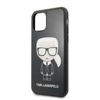 GUESS Guess Apple iPhone 11 Pro Glitter Iconic Body Cover Black