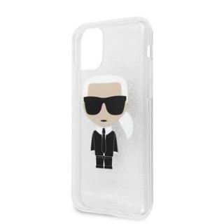 - Karl Lagerfeld Apple iPhone 11 Pro MAX Glitter Iconic Body Cover Silver