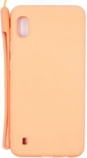 Evelatus Evelatus Samsung Galaxy A10 Soft Touch Silicone Case with Strap Pink rozā