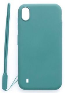 Evelatus Evelatus Samsung Galaxy A10 Soft Touch Silicone Case with Strap Blue zils