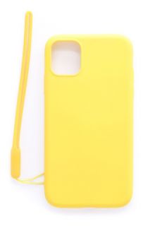 Evelatus Evelatus Apple iPhone 11 Soft Touch Silicone Case with Strap Yellow