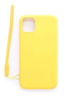 Evelatus Evelatus Apple iPhone 11 Soft Touch Silicone Case with Strap Yellow dzeltens