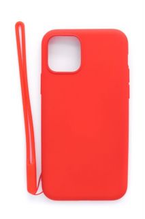 Evelatus Evelatus Apple iPhone 11 Pro Soft Touch Silicone Case with Strap Red