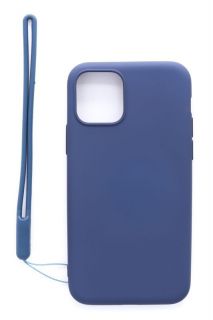 Evelatus Evelatus Apple iPhone 11 Pro Soft Touch Silicone Case with Strap Dark Blue