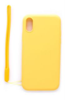 Evelatus iPhone X / XS Soft Touch Silicone Case with Strap Yellow dzeltens