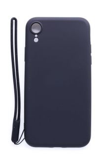Evelatus iPhone XR Soft Touch Silicone Case with Strap Black melns