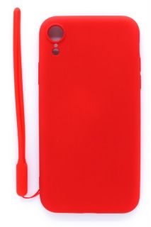 Evelatus Evelatus Apple iPhone XR Soft Touch Silicone Case with Strap Red
