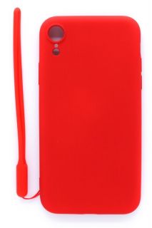 Evelatus iPhone XR Soft Touch Silicone Case with Strap Red sarkans