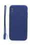 Evelatus Evelatus Apple iPhone XR Soft Touch Silicone Case with Strap Dark Blue