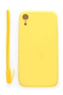 Evelatus Evelatus Apple iPhone XR Soft Touch Silicone Case with Strap Yellow