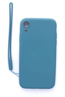 Evelatus Evelatus Apple iPhone XR Soft Touch Silicone Case with Strap Blue zils