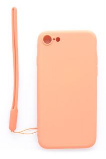 Evelatus Evelatus Apple iPhone 7 / 8 Soft Touch Silicone Case with Strap Pink rozā