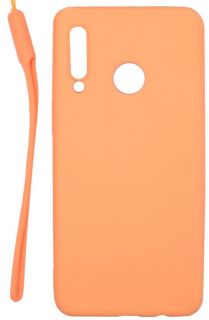 Evelatus Evelatus Huawei P30 Lite Soft Touch Silicone Case with Strap Pink