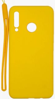 Evelatus Evelatus Huawei P30 Lite Soft Touch Silicone Case with Strap Yellow dzeltens
