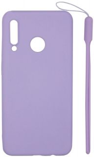 Evelatus Evelatus Huawei P30 Lite Soft Touch Silicone Case with Strap Purple purpurs