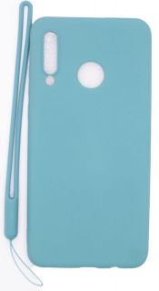 Evelatus Evelatus Huawei P30 Lite Soft Touch Silicone Case with Strap Blue