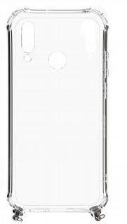 Evelatus Evelatus Huawei P30 Lite Silicone TPU Transparent with Necklace Strap Space Gray pelēks