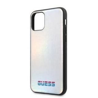 GUESS iPhone 11 Iridescent Cover Silver sudrabs