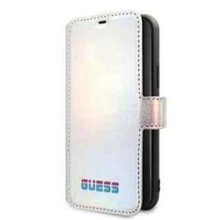 GUESS iPhone 11 Pro Iridescent Book Case Silver sudrabs