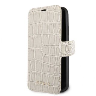 GUESS Guess Apple iPhone XR PU Leather Crocodile Print Booktype With Stand Beige