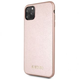 GUESS iPhone 11 Pro Max Iridescent PU Hard Case Rose Gold rozā zelts