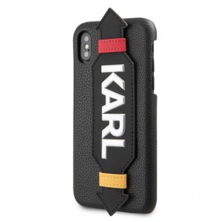 - Karl Lagerfeld iPhone X / XS PU Case With Strap Black melns