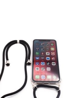 Evelatus Evelatus Apple iPhone 11 Case with rope Black Transparent melns